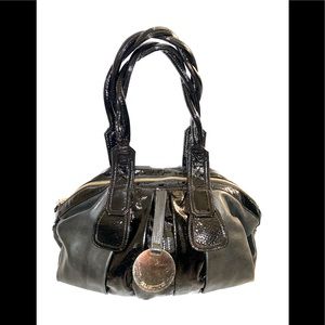 Gustto  Cala  Leather & Patient Shoulder Bag
